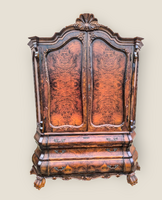 180 cm széles barokk-chippendale tálaló,szekrény.