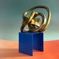 Izgalmas spanyol brutalista  stílusú absztrakt fém szobor-1026-