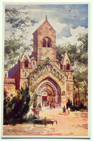 Budapest -  Jáki-kápolna   / festmény utáni     régi  litho képeslap   Richter