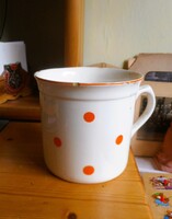 Régi pöttyös Gránit bögre, csupor (nagy, 1 literes)