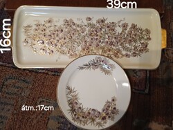 Zsolnay virágmintás szendvicses/süteményes készlet