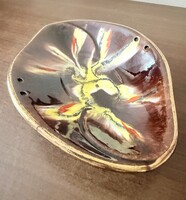 Impozáns vintage fényes mázas kerámia tál West-Germany