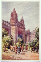 Budapest -  Tőzsde    / festmény utáni     régi  litho képeslap   Richter