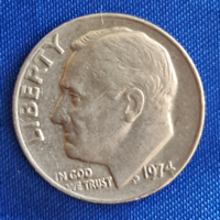 1974. USA Roosevelt 1 dime (603)