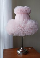 Rózsaszín asztali tüll lámpa, tütü lámpa 60 cm magas