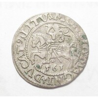 Litvánia,II. Zsigmond 1/2 garas 1565 EF ezüst