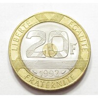 Franciaország,20 francs 1992 aUNC+ ötvözet