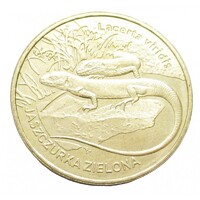 Lengyelország,2 zlote 2009 - Európai zöld gyík aUNC+ ötvözet