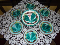 Antik Hornberg majolika süteményes készlet