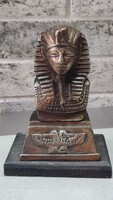 Egyptian Pharaoh Tutankhamun Bronze Bust / Table Decor (13.5 cm, Flawless)