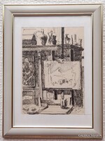 Tus rajz, szignózott