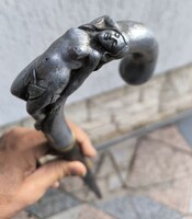 Art Noveau,Szecessziós stílusban Akt hölgy l fogóval sétapálca sétabot tőrös bot kard bajonett