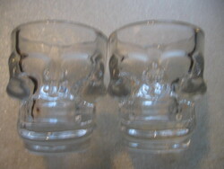 2 db Crystal Clear Vodka Skull -koponya rövid italos pohár