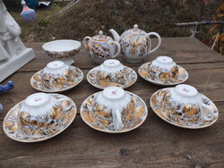 Lomonosov Lomonoszov  Golden Leaf aranyozott teás készlet