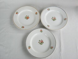 3 db együtt Gránit kerámia rózsás tányér