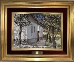 Csikós András; Utca részlet Olajfestmény