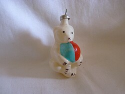 RÉGI ÜVEG KARÁCSONYFADÍSZ - "MACI LABDÁVAL"!