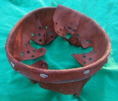 Old German assault helmet with leather interior