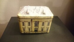 Angol fém teásdoboz, barokk kastély