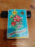 Retro kártyajáték, virág kvartett