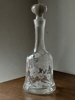 Régi boros üveg savmaratott díszítéssel 32 cm magas