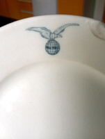 Repülős légitársaság porcelán tányér ismeretlen logo New York KPM Verő Rt.