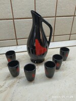 Kerámia italos készlet eladó! Magyarszombatfai kerámia pálinkás készlet