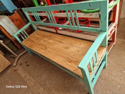 Vintage kerti pad régi fa pad antik paraszt bútor népi régiség kerti pad terasz bútor