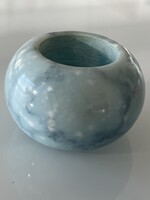 Márvány mécsestartó, levélnehezék, 8 cm átmérő, 5 cm magas