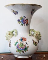 HERENDI KOSFEJES VÁZA. EREDETI, HIBÁTLAN, JELZETT, KÉZZEL FESTETT.