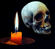 Az idő relativitása. (koponya gyertya mellett)