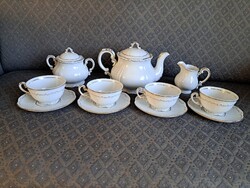 Első osztályú Zsolnay porcelán teás / kávés készlet, 4 személyes