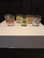 70es évekbeli német likőrös reklám pohár készlet 6 darabos
