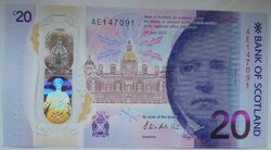 Skócia 20 pounds 2019 UNC POLIMER