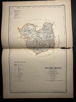 Szilágy vármegye térképe Hátsek 1880. A magyar szent korona országainak megyei térképei. Erdély