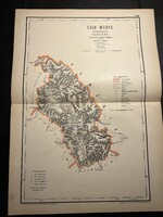 Csík vármegye térképe Hátsek 1880. A magyar szent korona országainak megyei térképei. Erdély