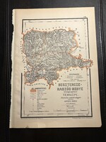 Beszterce-Naszód vármegye térképe Hátsek 1880. A magyar szent korona országainak megyei... Erdély