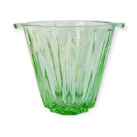 Green Art Deco Cut Glass Ice Bucket