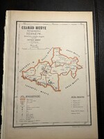 Csanád vármegye térképe Hátsek 1880. A magyar szent korona országainak megyei térképei. Erdély