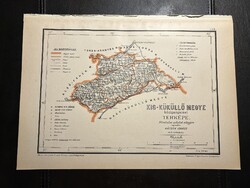 Kis-Küküllő vármegye térképe Hátsek 1880. A magyar szent korona országainak megyei térképei. Erdély