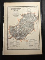 Maros-Torda vármegye térképe Hátsek 1880. A magyar szent korona országainak megyei térképei. Erdély