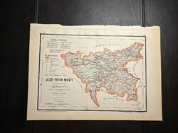 Alsó-Fehér vármegye térképe Hátsek 1880. A magyar szent korona országainak megyei térképei. Erdély