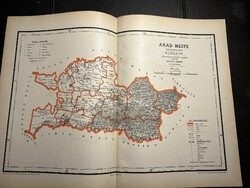 Arad vármegye térképe Hátsek 1880. A magyar szent korona országainak megyei térképei. Erdély