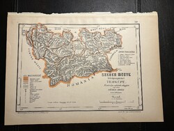 Szeben vármegye térképe Hátsek 1880. A magyar szent korona országainak megyei térképei. Erdély