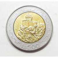 San Marino,500 lire 1988 - Erődítmények aUNC+ ötvözet