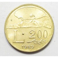 San Marino,200 lire 1989 - Tizenhat évszázados történelem aUNC+ ötvözet