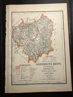 Háromszék vármegye térképe Hátsek 1880. A magyar szent korona országainak megyei térképei. Erdély