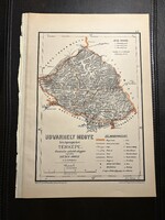 Udvarhely vármegye térképe Hátsek 1880. A magyar szent korona országainak megyei térképei. Erdély