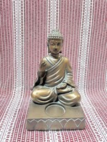 Meditáló Buddha mécsestartó, szobor, figura, dísztárgy