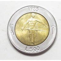 San Marino,500 lire 1985 - Megváltás a drogoktól aUNC+ ötvözet